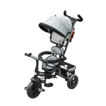 HOMCOM Triciclo para Crianças 2 em 1com capota ajustável acima de 18 Meses cinza 92x51x110cm