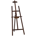 HOMCOM Cavalete para Pintura de Madeira Inclinável 90° com Suporte Tripé e Pincel 51,5x71,5x134,5cm Marrom
