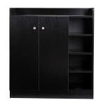 HOMCOM Armário para Sapatos de Madeira com 2 Portas e 4 Estantes 83x30x90cm Preto