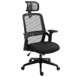 Vinsetto Cadeira de Escritório Giratória Reclinável com Altura Ajustável Apoio para a Cabeça Apoio para os Braços Reguláveis e Suporte Lombar 67x64x118-126cm Preto(c-2)
