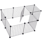 PawHut Cerca de metal para animais de estimação com 12 painéis Parque Metálico para Pequenos Animais Desmonvel Design DIY preto 106x73x36cm