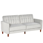 HOMCOM Sofá de 2 lugares Poltrona de dois lugares para sala de estar com almofadas e assento acolchoado fronha lavável 140x78x83 cm cinza claro(c-3)