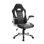 HOMCOM Cadeira de Escritório ergonómica Altura ajustável Com 5 rodas 65x69x(112-122) cm Preto e cinza