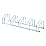 HOMCOM Estacionamento para 5 Bicicletas Suporte de Aço para Estacionar Bicicletas no Chão para Interior e Exterior 130x33x27cm Prata