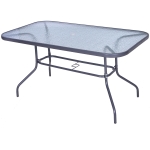 Outsunny Mesa de exterior retangular com furo 140x80x70cm Cinza carvão