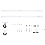 HOMCOM Ferragens para Porta Corredeira Kit de Acessórios para Porta Corredeira de Madeira com Guia de Chão Trilho de Aço de Carbono Branco