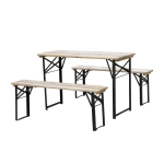 Outsunny Conjunto de mesa e bancos dobráveis para piquenique 120x50x76cm