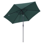 Outsunny Chapéu de Sol de Jardim Ø270x235cm Chapéu de Sol de Alumínio Reclinável com Manivela e 6 Hastes para Terraço Exterior Balcão Verde
