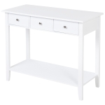 HOMCOM Mesa consola tipo aparador para corredor com 3 gavetas e 1 prateleira 90x40x75cm Branco(c-1)