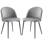 HOMCOM Conjunto de 2 cadeiras de jantar modernas estofadas 49x50 x 77cm Cinza