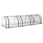 Outsunny Estufa para Jardim, Terraço Cultivo de Plantas Estufa de Jardim Caseiro, tipo Túnel, Moldura de Aço e PVC 350x100x80 cm