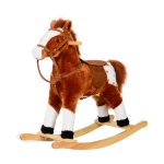HomCom Cavalo de balanço para crianças acima de 3 anos com sons 74x28x65cm Castanho