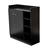 HomCom Armário para Sapatos de Madeira com 2 Portas e 4 Estantes 83x30x90cm Preto