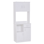 HOMCOM Armário Buffe Armário da cozinha do organizador do aparador da cozinha 3 portas 1 gaveta e bancada aberta para o armazenamento 71x41x178cm Branco