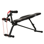 HOMCOM Banco de abdominais ajustável em altura com apoio de pernas de 4 ângulos Banco de exercícios multifuncional ergonômico de 3 níveis 45x150x77-85 cm Preto