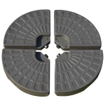 Outsunny Base para Chapéu de Sol em 4 Partes Recarregável com Areia ou Água Desmontável para Jardim Pátio Ar Livre 100x100x10,5cm Marrom