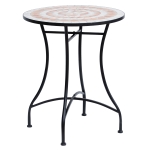 Outsunny Mesa de Jardim Mesa Mosaico Cerâmica e Redonda Mesita de Café para Varanda Terraço Φ60x71cm