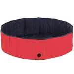 PawHut Piscina Dobrável Portátil Ø120x30 cm para Animais de Estimação PVC Antideslizante Vermelho