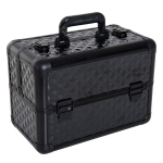 HOMCOM Estojo de Maquilhagem Portátil de 4 Níveis 35,5x20x25,5cm Preto