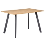 HOMCOM Mesa de Sala de Jantar Retangular Moderna com Pés de Metal e Almofadas Ajustáveis 120x80x76cm Carvalho