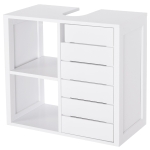 Kleankin Armário de Banheiro Baixo com Prateleiras e Armário com Porta 60x30x54 cm Branco