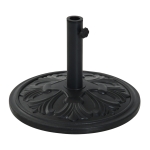 Outsunny Base para Chapéu de Sol Redonda Suporte para Chapéu de Sol Ajustável Universal Ø48x34cm Preto