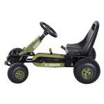 HOMCOM Carro de Pedais Desportivo com Assento Ajustável Embraiagem e Travão para Crianças acima de 3 Anos Carga 35kg 99x65x56cm Quadro de Aço Preto e Verde