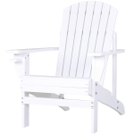 Outsunny Adirondack Cadeira para Jardim Adirondack Poltrona para Pátios Exterior Estilo Clássico Ergonômico 97x72,5x93cm Branco(c-1)