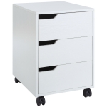 HOMCOM Bloco de Gavetas Arquivo Móvel para Escritório Madeira 3 Gavetas Com Rodinhas (2 delas com Travão) 40x50x57,5 cm MDF