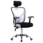 Vinsetto Cadeira de Escritório Ergonômica Cadeira de Escritório Giratória com Altura Ajustável Função Reclinável Apoio para a Cabeça e Suporte Lombar 65x67x108-118cm Branco(c-2)