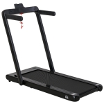 HOMCOM Esteira elétrica dobrável de 1-12km / h portátil com tela de LED controle remoto Bluetooth Rodas de transporte 134x66x107 cm Preto