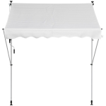 Outsunny Toldo Manual Retrátil 2x1,5m Toldo Portátil Dobrável de Alumínio com Manivela Altura Ajustável para Jardim Terraço Exterior Branco