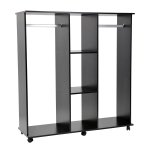 HomCom Armário Móvel com Duplo Trilho 3 Estantes Organizador 120x40x128cm Preto