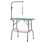 PawHut Mesa de tosquia dobrável para animais de estimação com altura ajustável em forma de osso antiderrapante aço 94,5x55x81 cm Verde