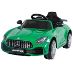 HOMCOM Carro elétrico infantil acima de 3 anos Mercedes GTR licenciado bateria de 12V com controle remoto Porta de abertura dupla Carga 25kg 105x58x45 cm Branco(c-2)
