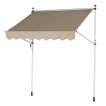 Outsunny Toldo Manual Dobrável de Alumínio 3x1,5m Altura regulável com Manivela Toldos impermeáveis ao ar livre Toldos do pátio(c-2)