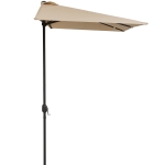 Outsunny Chapéu de Sol Semicircular de Jardim Chapéu de Sol a manivela Resistente à Água e Anti UV para Pátio Terraço 230x130x245cm Bege