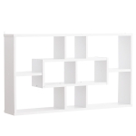HOMCOM Estante de parede decorativa Conjunto de 8 estantes para CDs Estantes Flutuantes Cubos Modernos 85x14,5x47,5cm Carga 20kg Madeira