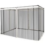 Outsunny 4 Painéis Laterais 302x207 cm para Tenda de Jardim Mosquiteira com Zíperes e Anéis Preto