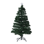 HOMCOM Árvore de Natal artificial com fibra óptica Φ60x120cm + 16 LED de 3 cores perfeitas para decoração de Natal