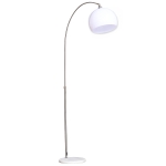 HOMCOM Lâmpada de pé ajustável em altura 130-180cm interruptor de pé Bulbo E27 máx. 40 W tela giratória 360° 94x30x130-180 cm branco