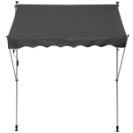 Outsunny Toldo Manual Retrátil 200x150x170-280cm com Manivela para Terraço Balcão Jardim Pátio Cinza