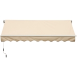 Outsunny Toldo para terraço e jardim 395x245cm com braço Alumínio, poliéster e Aço Creme