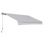 Outsunny Toldo Manual Dobrável de Alumínio 3,5x2,5m com Manivela À Prova D 'Água de Alumínio de Aço Tecido De Poliéster