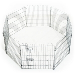 PawHut Parque para Animais de Estimação com 8 Paineis 63x91cm Cerca para Animais de Estimação com Porta com Trava para Jardim Pátio Exterior Prata