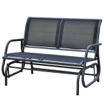 Outsunny Cadeira baloiço para jardim ou pátio com 2 assentos 123x70x87cm Tecido de ferro aço e textilene