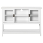 HOMCOM Armário de cozinha Moderno com 3 Prateleiras e 2 armários com Portas Móveis Auxiliares Multiusos para Cozinha Sala de Jantar 115x39,5x81cm Branco