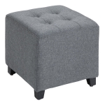 HOMCOM Banco Otomano Baixo Acolchoado Apoio para os pés com Pernas de Madeira Maciça 35x35x35 cm Cinza(c-1)