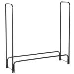 HOMCOM Estante de Leña para Chimenea 122x35x122 cm Soporte para Leña de Metal para Exterior e Interior Carga 150 kg Negro