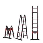 HOMCOM Escalera de Aluminio Tijera Plegable 4/5/6 Peldaños 150kg Ligero Robusto (6 Peldaños) 188x109x48 cm Plateado(c-1)